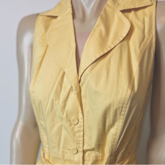 💕NWT Org $295 Yellow Embroidered Beaded Sleeveless Dress - Picture 4 of 7
